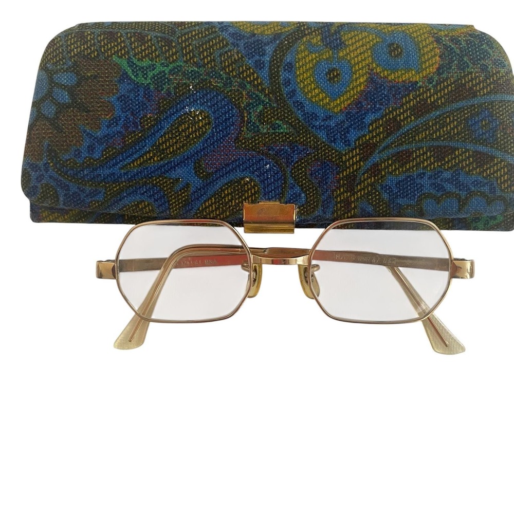 Vintage Marshwood Co 12KT Gold Filled Geometric Octagonal Eyeglass Frames USA